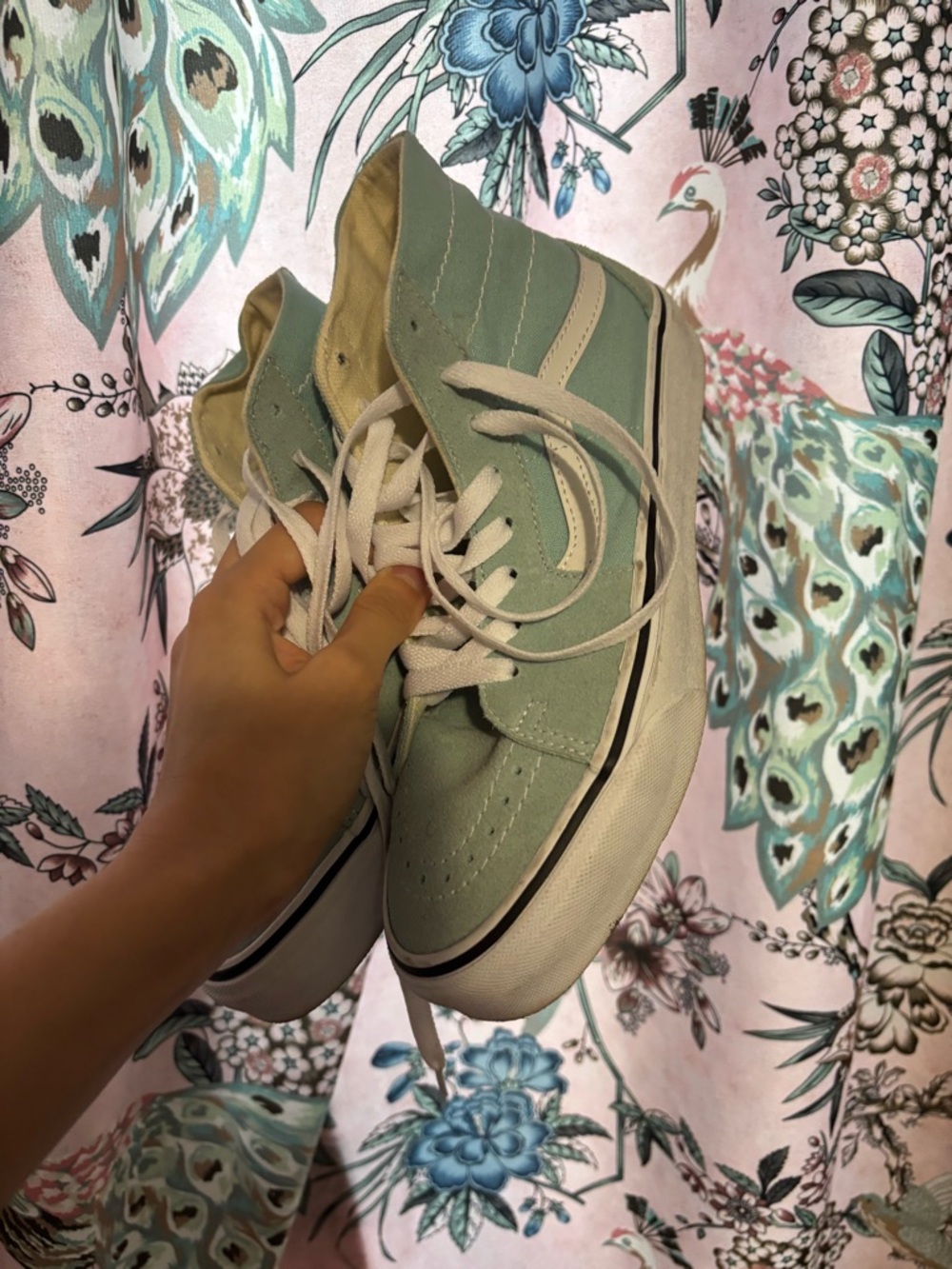 Vans Classic Skate High-Top Sneakers in Low Blue/Green
